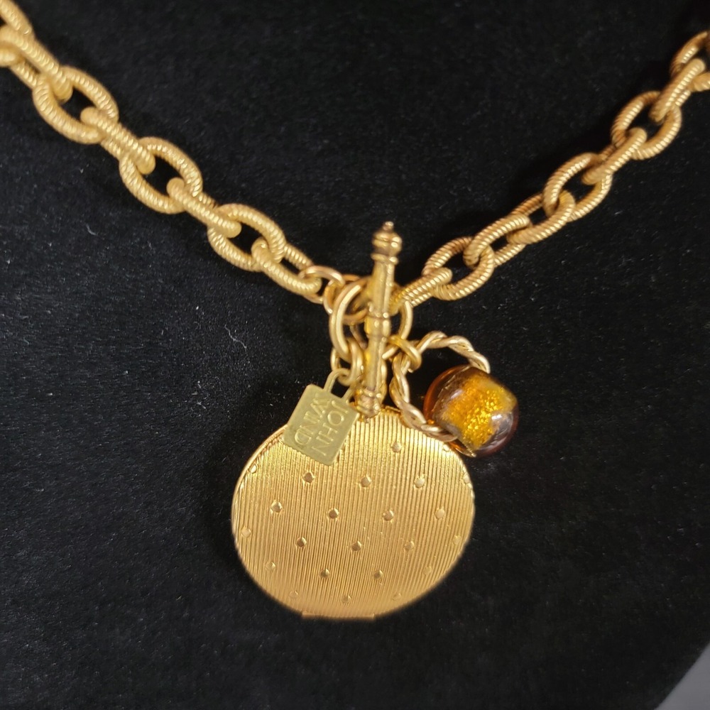 Vintage John Wind‎ Gold Tone Egyptian Cosplay Locket Statement Necklace Grandma - Picture 3 of 7